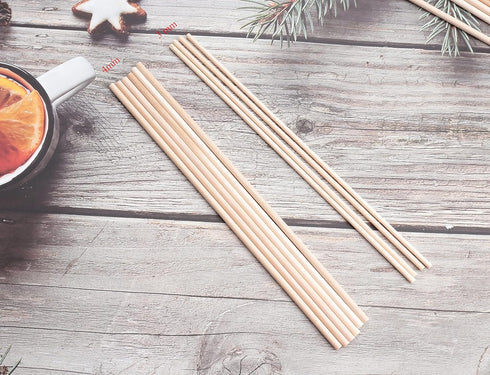 60 Pcs 8 Inch Wooden Dowel Rods Natural Unfinished Wood Hardwood Sticks for Crafting Project DIY Home Decoration Photo Painting Props Cake Toppers...
