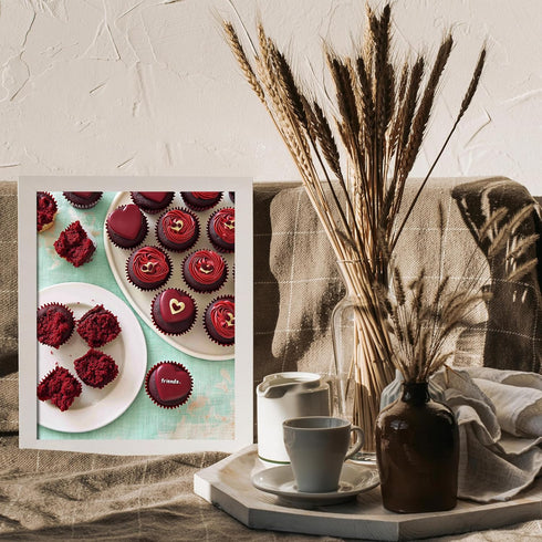 Posterizer 1 pcs-batch of Valentine’s Day cupcakes cute poster -1-Romantic Art-Holiday Poster Collection-Gift for Couples boyfriend girlfriend Hus...
