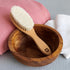 Soft Wooden Baby Hair Brush for Newborns & Toddlers in Chic Gift Box - Ultra Soft Natural Goat Hair - Perfect Registry Gift (Goat hair brush - Ova...