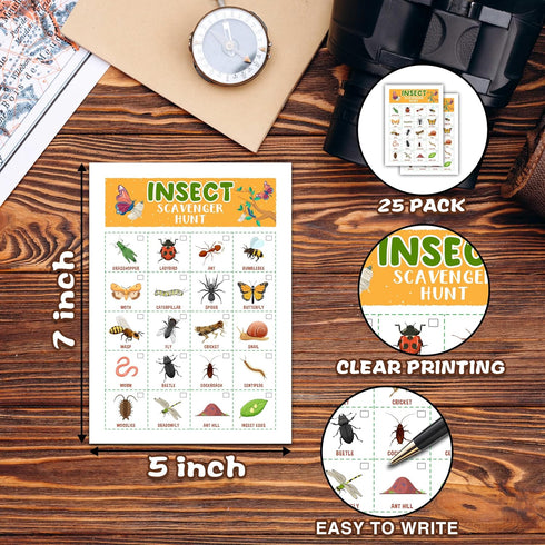 Nature Scavenger Treasure Hunt Games Cards for Kids and Family, School Classroom Outdoor Scavenger Hunts, Trip Family Holiday Party Games, Find an...
