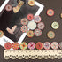 Wooden Buttons 100Pcs Round 2 Holes Old Fashioned Painted Flower for Sewing Crafting Colorful Patterns 0.78in...