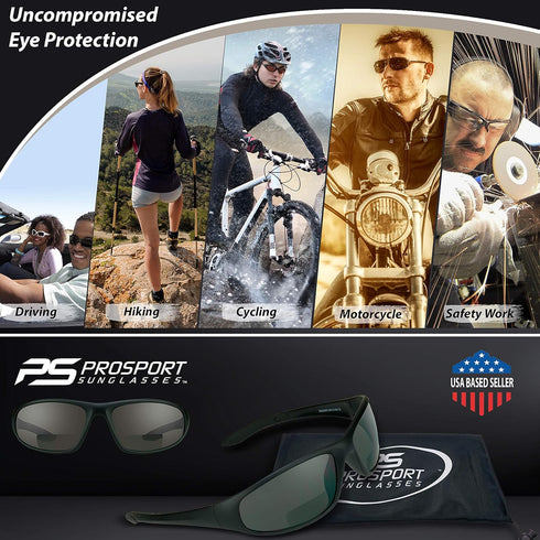 proSPORT Z87.1 Bifocal Safety Sunglasses ANSI for Men Women Readers Sport Wrap Dark Gray Smoke Black +1.50 +2.00 +2.50 +3.00...