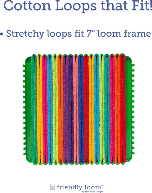 Friendly Loom | 7” Traditional-Sized Multicolor Potholder Weaving Loops | Craft 2 Cotton Potholders...