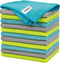 FIXSMITH Microfiber Cleaning Cloth - Pack of 12, Multi-Functional Cleaning Towels, Size: 12 x 16 in, Highly Absorbent Cleaning Rags, Lint-Free, St...