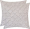 The White Petals Faux Linen Throw Pillow Covers - Pinch Pleat, Textured, Luxurious, Elegant & Decorative (18x18 inch, Pack of 2, Natural Oatmeal C...