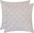 The White Petals Faux Linen Throw Pillow Covers - Pinch Pleat, Textured, Luxurious, Elegant & Decorative (18x18 inch, Pack of 2, Natural Oatmeal C...