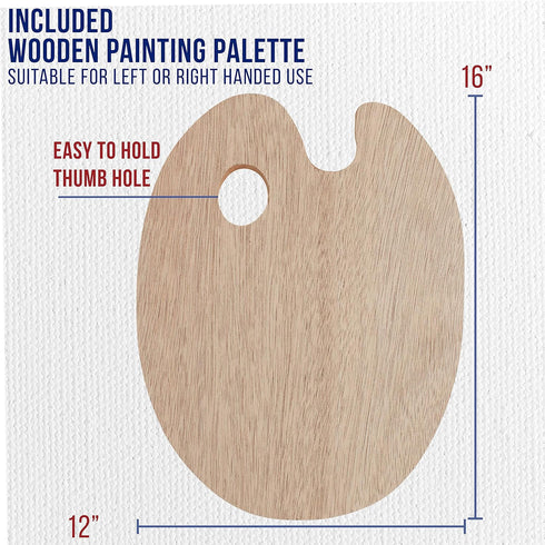 U.S. Art Supply 12-Piece Artist Paint Brush Set with 9" x 12" Wood Painting Palette - 12 Premium Round & Flat Bristle Paintbrushes - Fun Kids, Adu...