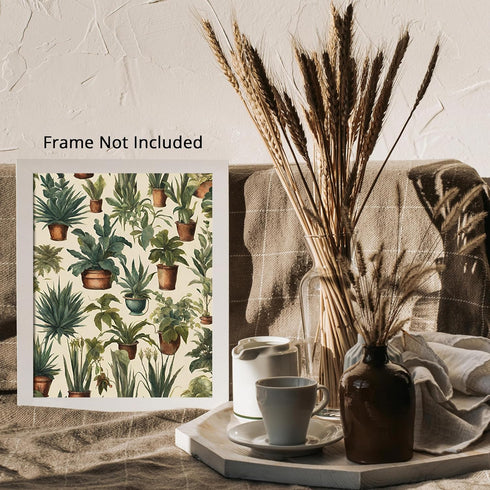 Posterizer 1 pcs-plants and pots-minimalist cute poster 4-Floral & Botanical Art-GIft for Men Women Teens-Living Room Bedroom Decor- unframed wall...