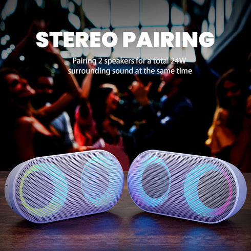 Portable Bluetooth Speakers with Lights,Teenager Gifts Speaker with Bass, 15W, IPX7 Waterproof, Bluetooth 5.3, 24H Playtime, Built-in MIC, TWS Por...