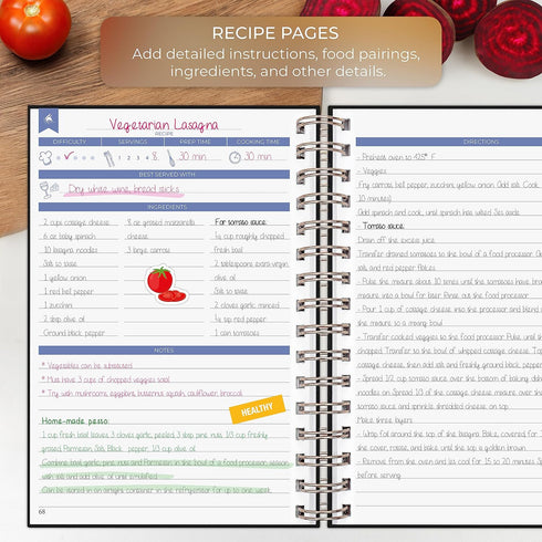 Clever Fox Recipe Book Spiral – Make Your Own Family Cookbook – Blank Recipe Notebook Organizer – Empty Cooking Journal to Write In Recipes – Medi...