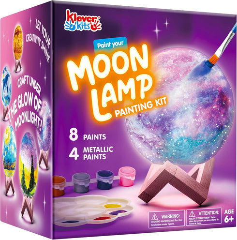 Klever Kits DIY 3D Moon Night Light, Paint Your Own Moon Lamp Kit Galaxy Lamp Arts and Crafts Kit, School Activities, Birthday Gifts for Kids Girl...