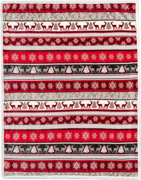 PAVILIA Premium Christmas Sherpa Throw Blanket | Christmas Decoration Reindeers, Fleece, Plush, Warm, Cozy Reversible Microfiber Holiday Blanket 5...