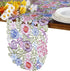 Flowery Table Runner 13"×54", Cutwork Embroidered Floral Flower Dresser Scarf for Home Kitchen Dining Tabletop Decoration (Runner 13"×54", Flower-...
