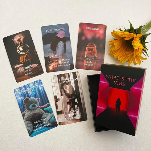 What's The Vibe Oracle Cards Deck, Oracle Cards for Beginners, Oracle Deck Used for Career and Life Relationships, Twin Flame, Soulmate, Karmic Co...