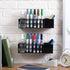 MyGift Dry Erase Marker Holder for Whiteboard, Black Clear Acrylic Marker and Accessories Storage Rack for Eraser and Cleaning Bottles, Set of 2...