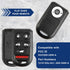 KeylessOption Key Fob Cover Case Replacement for 2005 2006 2007 2008 2009 2010 Honda Odyssey Remote Shell, 6-Button OUCG8D-399H-A, No Programming ...