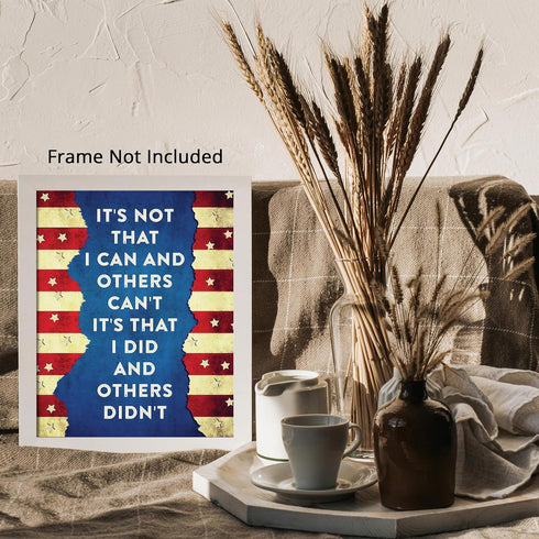 Posterizer 1 pcs-US Military Patriotic American Flag-Patriotic & Military Art-Quotes-Gift for US Military Veterans-Decor for Home & Office- unfram...