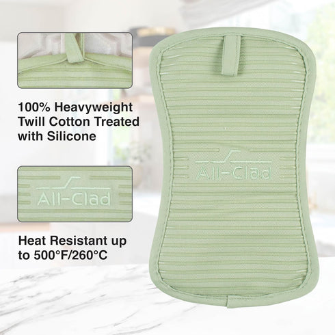 All-Clad Premium Pot Holder & Hot Pad: Heat Resistant to 500 Degrees - 100% Cotton, 10"x6.25" Hot Pad for Kitchen and Barbeque, (1-Pack), Fennel...