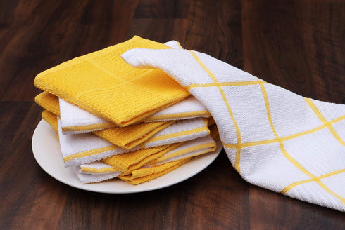 AMOUR INFINI Terry Dish Cloths Set of 8 - Highly Absorbent, Super Soft Kitchen Dishcloth - Reusable Quick Dry Dish Rags for Cleaning & Drying Dish...