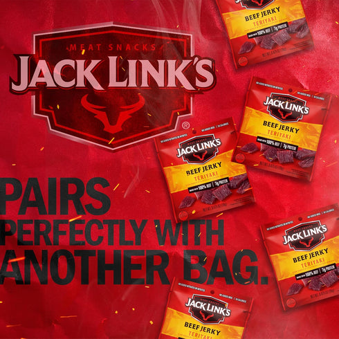 Jack Link's Beef Jerky, Teriyaki, Multipack Bags - Flavorful Meat Snacks for Lunches, Ready to Eat Protein Snacks, Individual Packs - 7g of Protei...