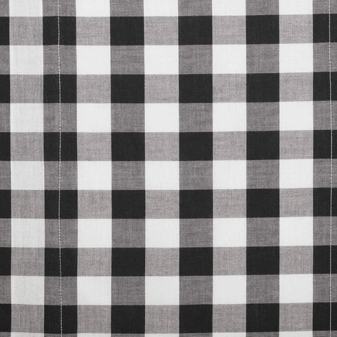 VHC Brands Annie Buffalo Check Cotton Farmhouse Kitchen Curtains Rod Pocket Balloon Valance, 15x60, Black...