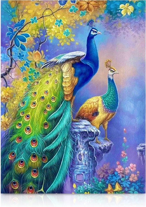 Modern Merch Bird Diamond Art, Peacock Diamond Art Kits for Adults, Floral Diamond Painting Scenery Wall Art 12x16in Gem Art DIY Crafts for Adults...