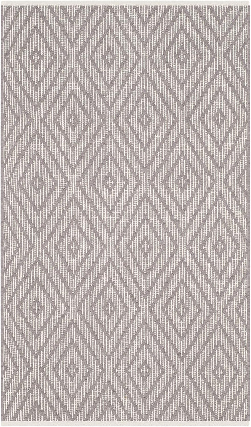 SAFAVIEH Montauk Collection Accent Rug - 2'6" x 4', Grey & Ivory, Handmade Trellis Cotton, Ideal for High Traffic Areas in Entryway, Living Room, ...
