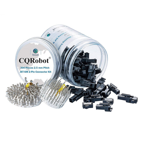 JST SM 2.5 mm Pitch 2-Pin JST Connector IC Male Plugs, Female Sockets Housing and Male/Female T-Shaped Crimp Terminal Connector. 50 Sets/300 Piece...