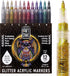 Acrylic Glitter Paint Marker Pens, Ultra Fine Point 0.7mm - Sparkle Paint Pens for Rock Painting, Stone, Ceramic Glass, Wood, Card Stock, Canvas, ...
