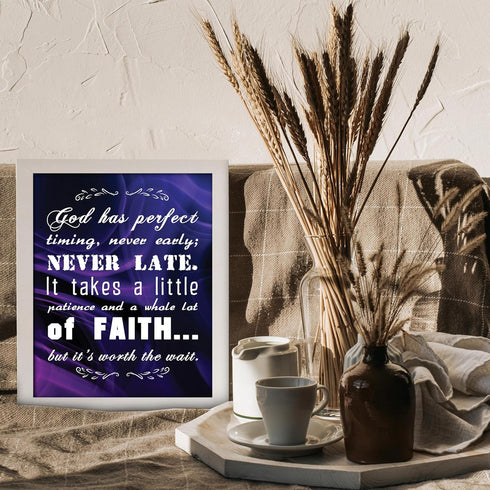 Posterizer 1 pcs-Bible Scripture-Gods Perfect Timing-Religious Posters-Typography Art-Gifts for Christians - Decor for Church, Sunday School Class...