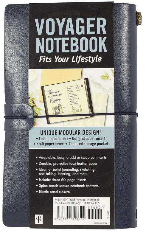 Voyager Refillable Notebook - Midnight Blue (Traveler's Journal, Planner, Notebook)...