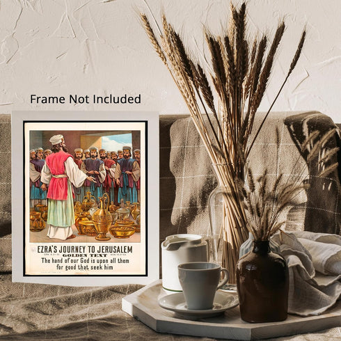 Posterizer 1 pcs-Ezra's journey to Jerusalem poster-Religious Posters-Gifts for Christians -Decor for Church, Sunday School Classroom- unframed wa...