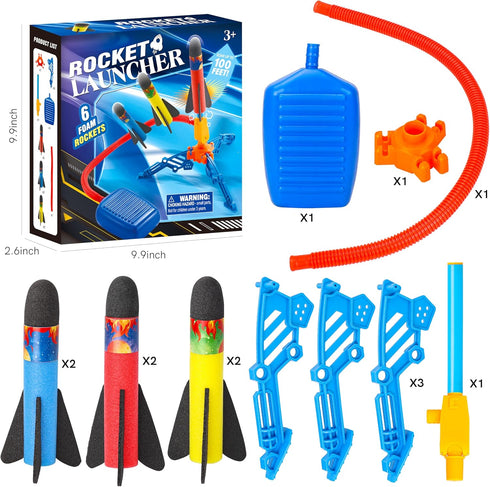 Toy Rocket Launcher for Kids, Flying Foam Rocket & Jump Air Launching Pad, Fun Outdoor Outside Activitie Sport Game Birthday Gift Idea Present for...