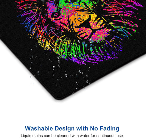 Mouse pad Small Computer Mouse pad with Personalized Watercolor Lion Design Office Non-Slip Rubber Mousepad...
