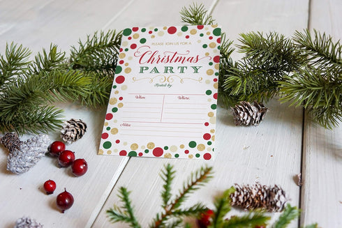 Your Main Event Prints Christmas Party Invitation - Christmas Party Invite - Holiday Party Invitations - 20 Fill-In Invitations and Envelopes...