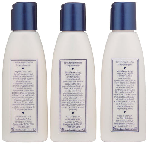 Noodle & Boo Essential Care 3 Piece Kit Super Soft Baby Lotion(2 Oz), Extra Gentle Shampoo(2 Oz) and Soothing Body Wash(2 Oz)...