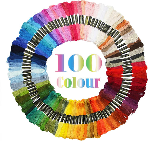 ATDAWN Rainbow Color Embroidery, Cross Stitch Threads, Bracelets, Crafts Floss, 100 Count...