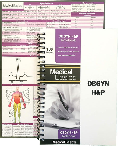 OBGYN H&P Notebook Medical History and Physical Notebook, 100 Medical templates with Perforations...