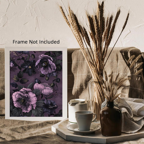 Posterizer 1 pcs-wild purple flowers and background-firly chic art-Floral & Botanical Art-Abstract & Modern Art-Decor for Home & Office- UNFRAMED ...