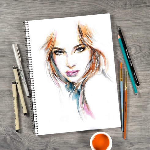 Bienfang Mixed Media Pad, 5.5x8.5 Inches, 40-Sheets Artist Paper, Spiral-Bound Sketchbook, 90lb,146gsm...