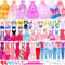 46 Pcs Doll Clothes and Accessories Kit, Including 2 Princess Gowns 4 Fashion Dresses 2 Tops 2 Pants 2 Bikini Swimsuits 10 Shoes 10 hangers 15 Jew...
