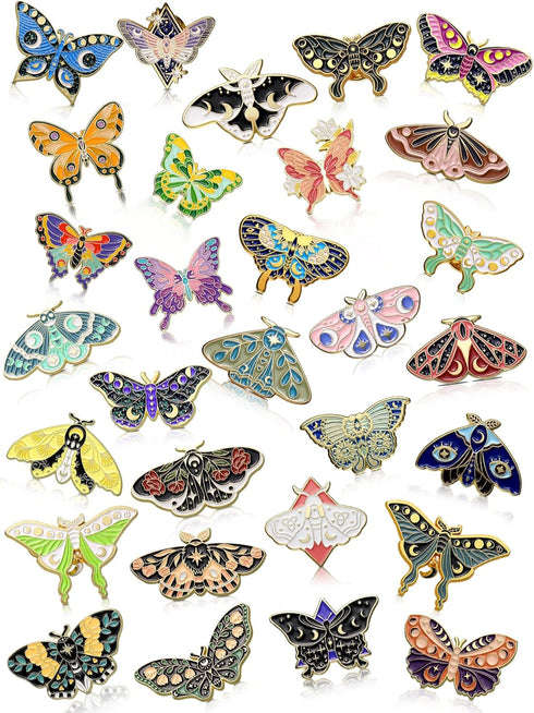Ferraycle 30 Pieces Enamel Pins Set Enamel Pins for Backpacks Cool Horror Enamel Lapel Pins Steampunk Brooches Pins for Hats Clothes Women Men (Bu...