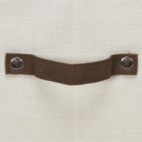 Household Essentials 534 Dinnerware Storage Box with Lid and Handles | Chest for Salad Plates | Natural Canvas with Brown Trim...