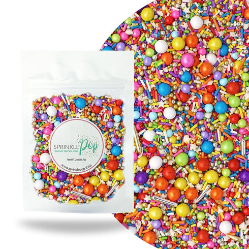 Sprinkle Pop Rainbow Road Sprinkle Mix| Blend of White Red Orange Yellow Green Blue Pink Purple Rainbow Sprinkles Made in USA for Decorating Birth...