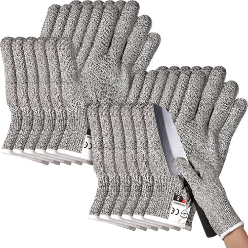 6 Pairs Cut Resistant Gloves Level 5 Protection Cutting Gloves Anti Cut Gloves for Kitchen Fish Slicing and More (X-Large)...