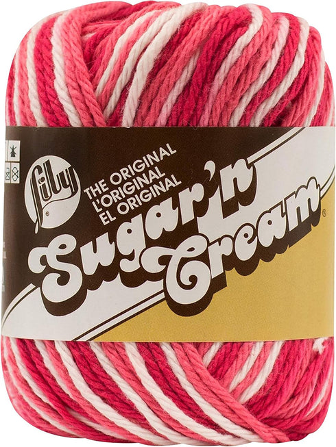 Lily Sugar 'N Cream The Original Yarn, 2oz, Gauge 4 Medium Worsted, 100% Cotton - Pink Ombre - Machine Wash & Dry...