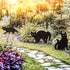 Pet Fit For Life Decorative Black Metal Cats for Outdoor Garden and Yard - Iron Silhouettes with Reflective Green Eyes - Set of 3 with Stakes and ...