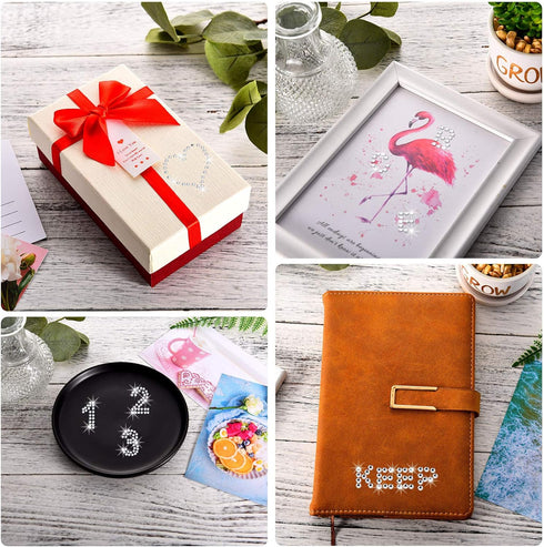 Zonon 6 Sheets Glitter Letter Stickers Rhinestone Bling 26 Letters Self Adhesive Alphabet Stickers for DIY Art and Craft(Silver)...