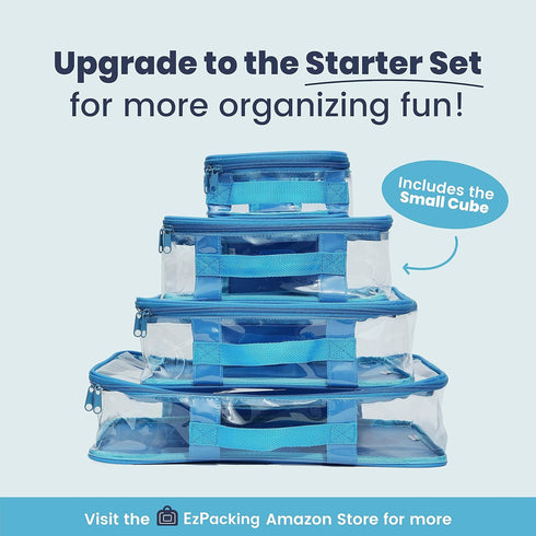 Small Clear Travel Packing Cube/See Through PVC Plastic Pouch for Carry On Suitcase, Backpack or Diaper Bag/Transparent Multipurpose Accessories, ...