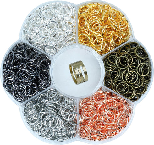 YAKA 900Pcs 9mm1Box 6 Colors Open Jump Ring,Ring Jewelry Keychain for Jewelry Making Accessories,1Pcc Jump Ring Open/Close Tool and 1Pcs Clear Box...